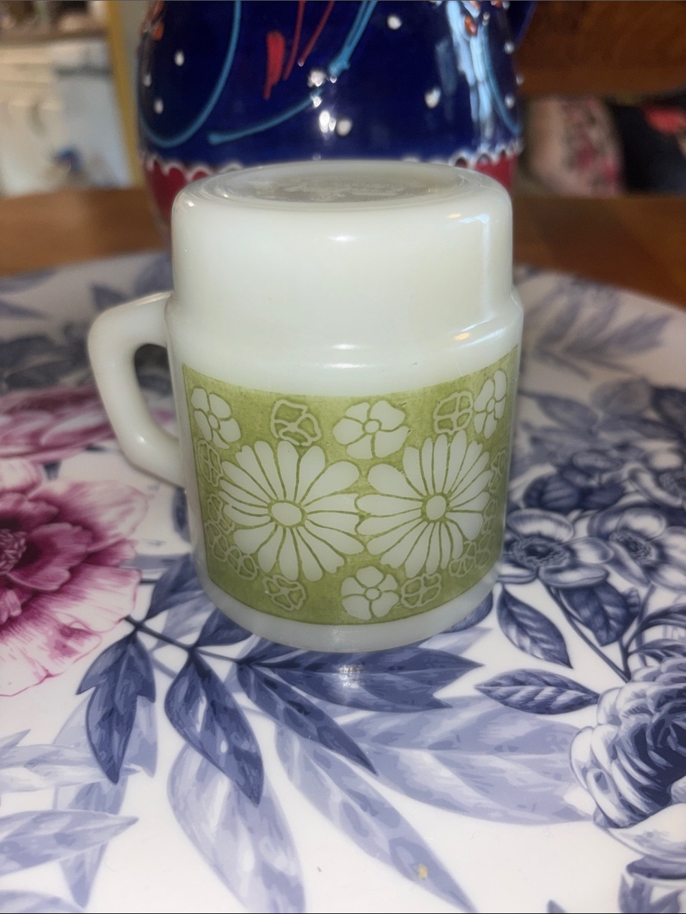 Fire King White Milk Glass Coffee Mug with Curved Handle